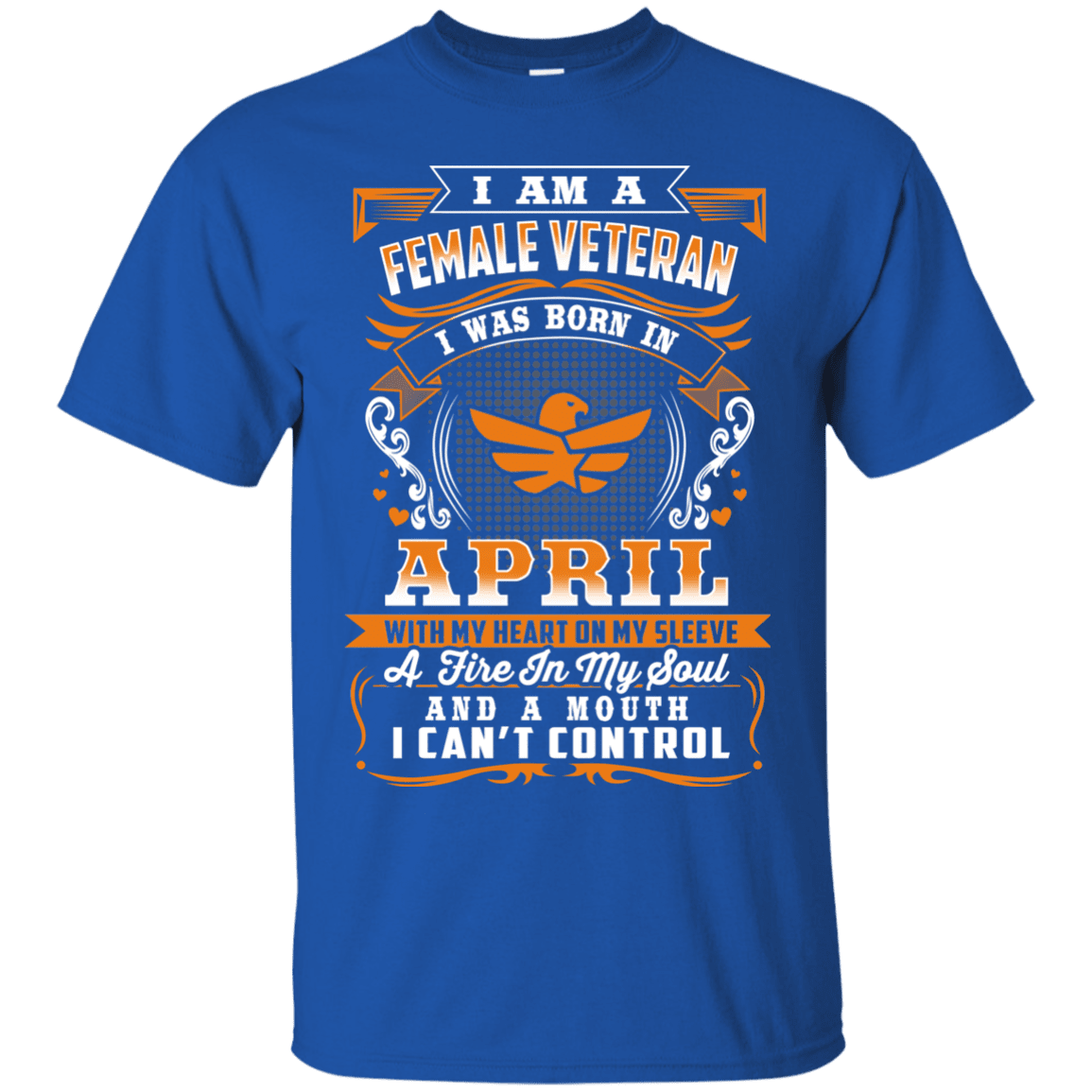 Military T-Shirt "Female Veteran Born In April"-TShirt-General-Veterans Nation