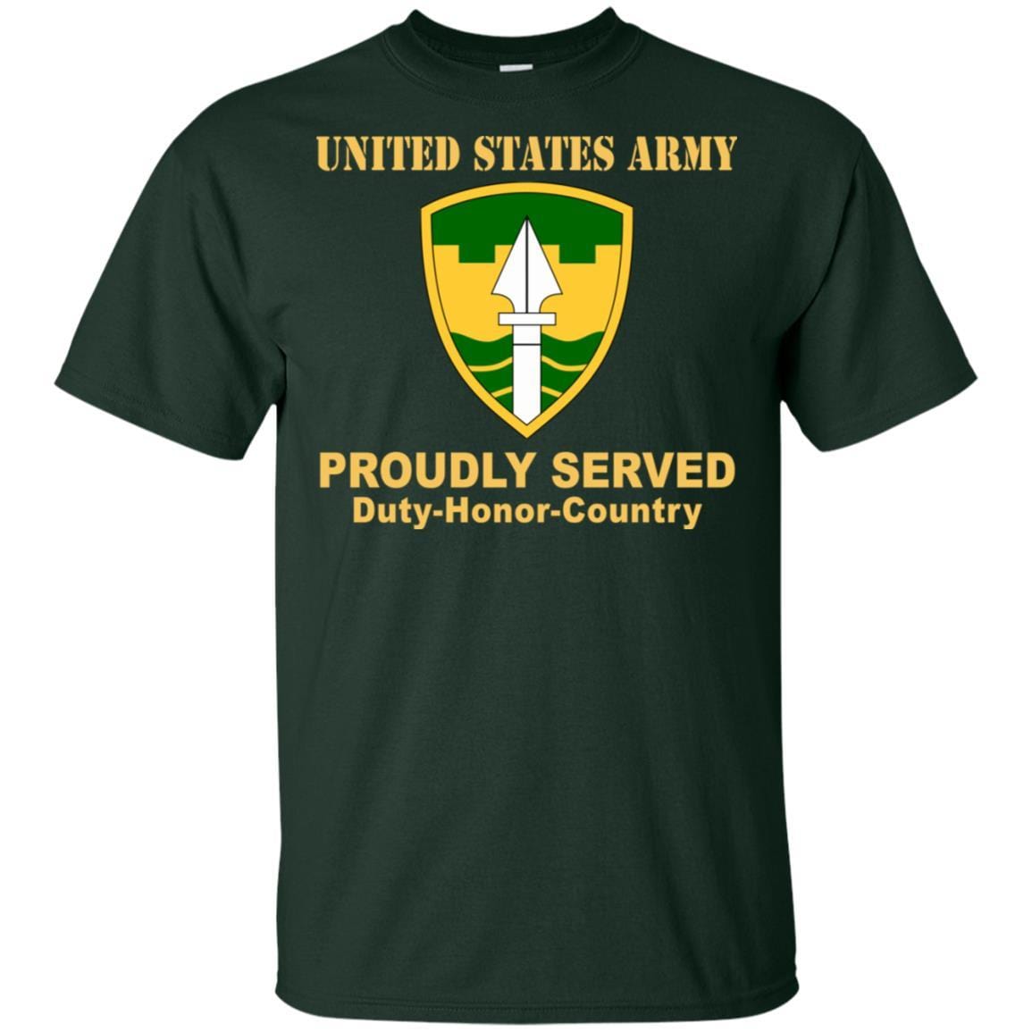 US ARMY 43 MILITARY POLICE BRIGADE- Proudly Served T-Shirt On Front For Men-TShirt-Army-Veterans Nation