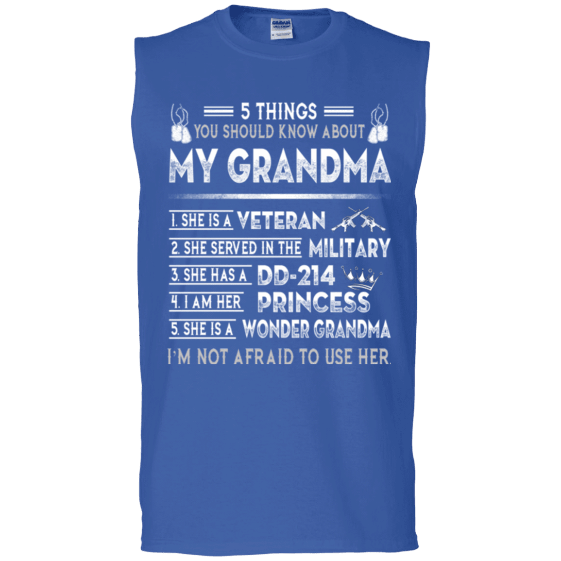 Military T-Shirt "5 Things You Should Know About My Grandma DD214"-TShirt-General-Veterans Nation