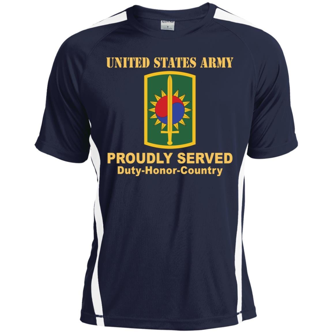 US ARMY 8TH MILITARY POLICE BRIGADE- Proudly Served T-Shirt On Front For Men-TShirt-Army-Veterans Nation