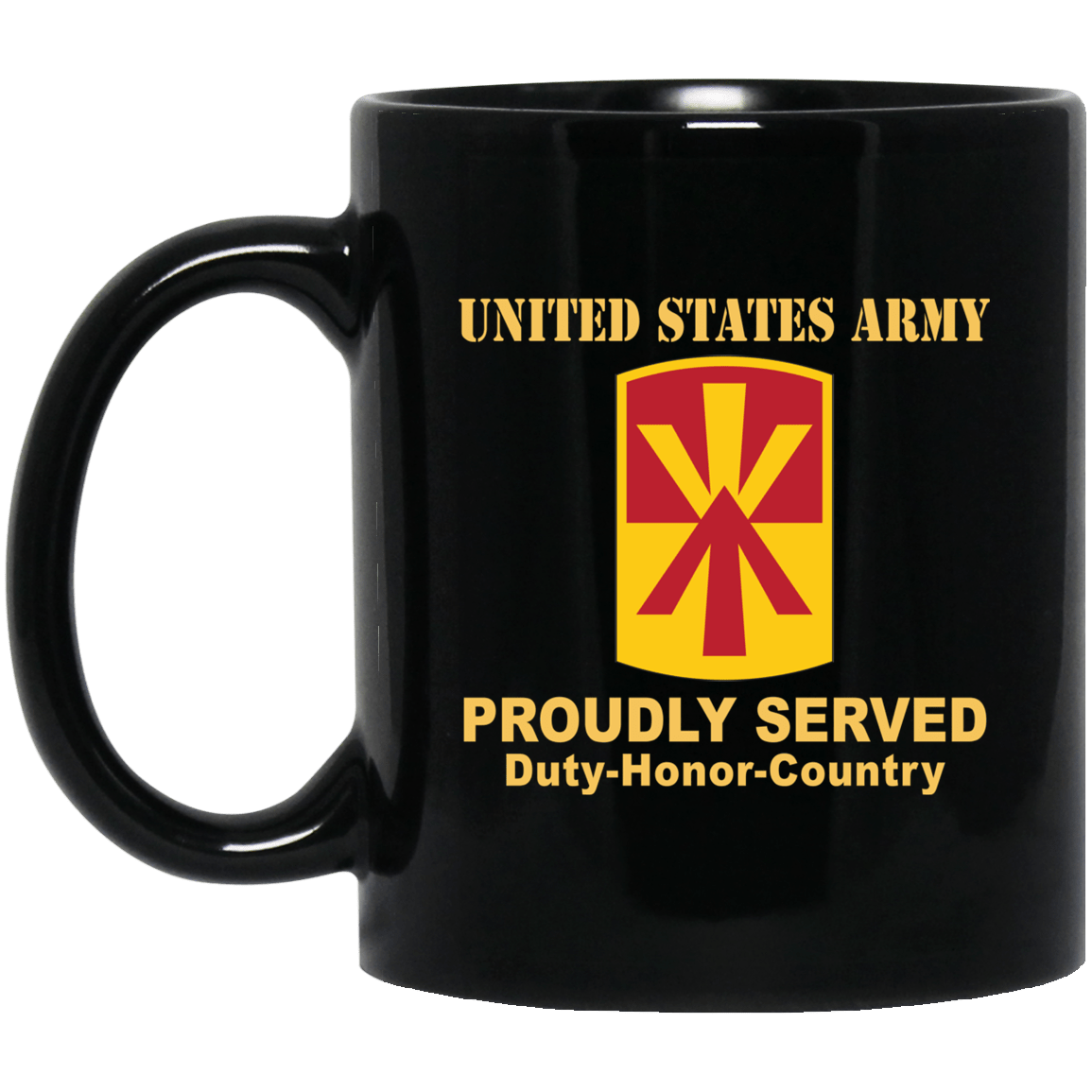 US ARMY 11TH AIR DEFENSE ARTILLERY BRIGADE- 11 oz - 15 oz Black Mug-Mug-Army-CSIB-Veterans Nation