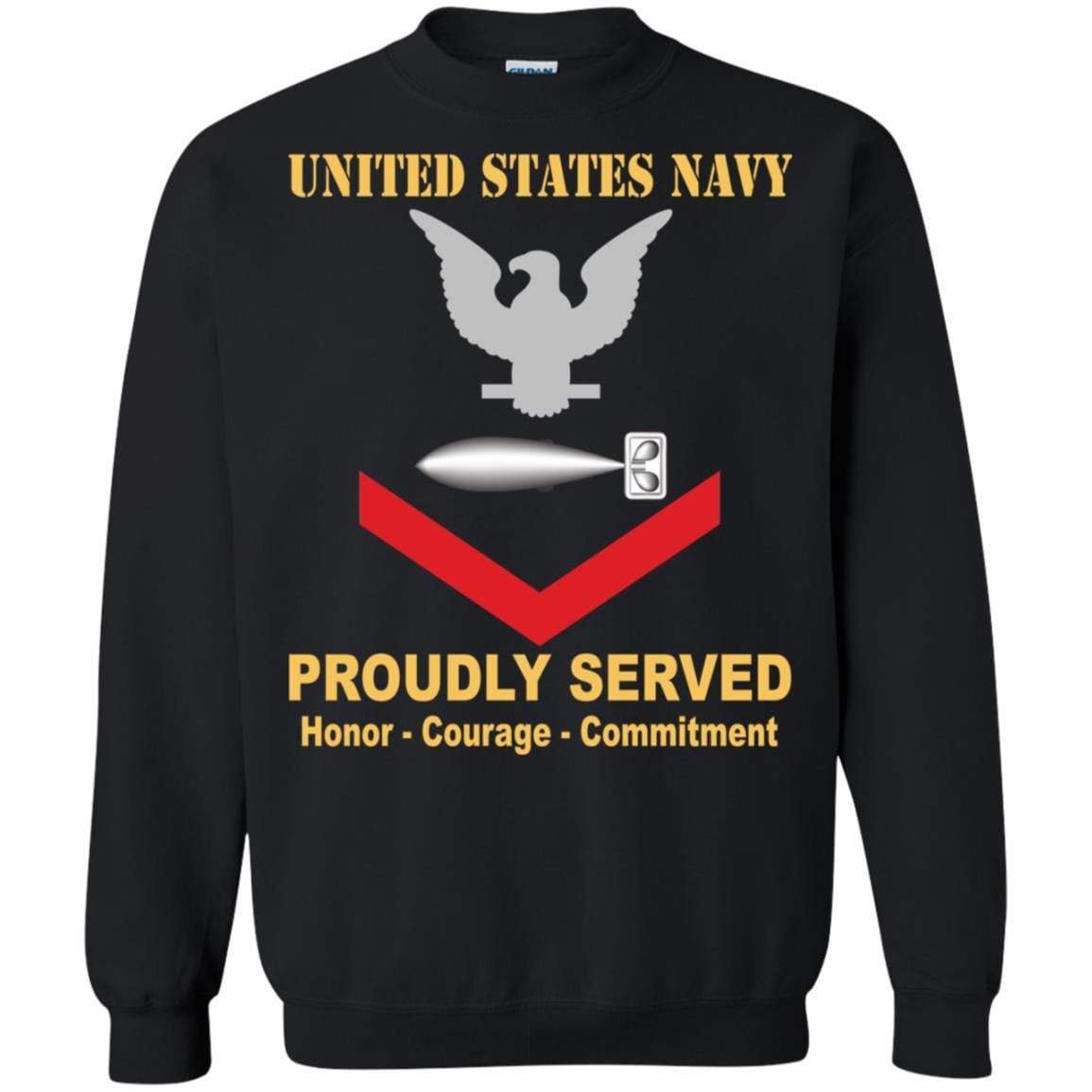 U.S Navy Torpedoman's mate Navy TM E-4 Rating Badges Proudly Served T-Shirt For Men On Front-TShirt-Navy-Veterans Nation