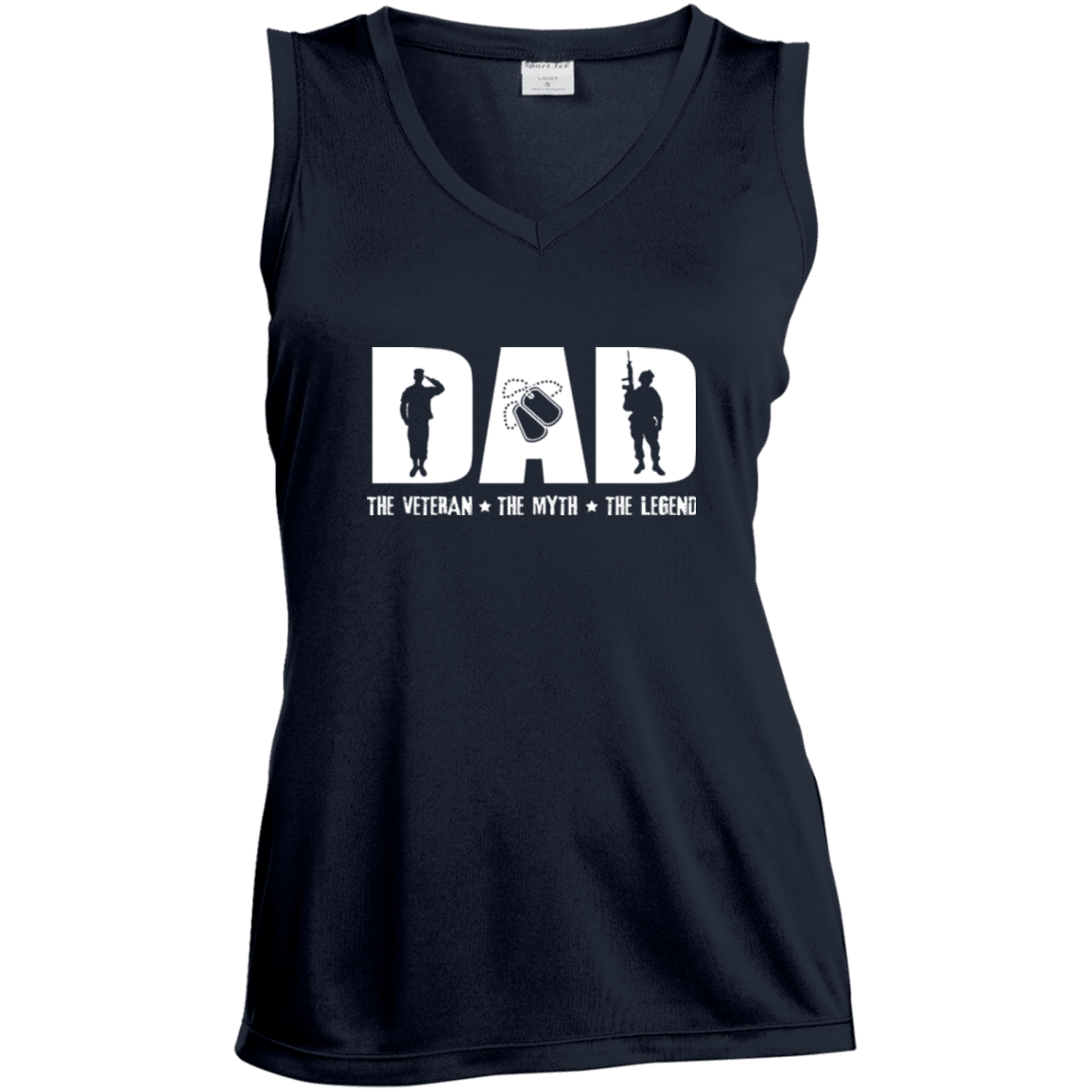 Military T-Shirt "Dad The Veteran - The Myth - The Legend - Women" Front-TShirt-General-Veterans Nation