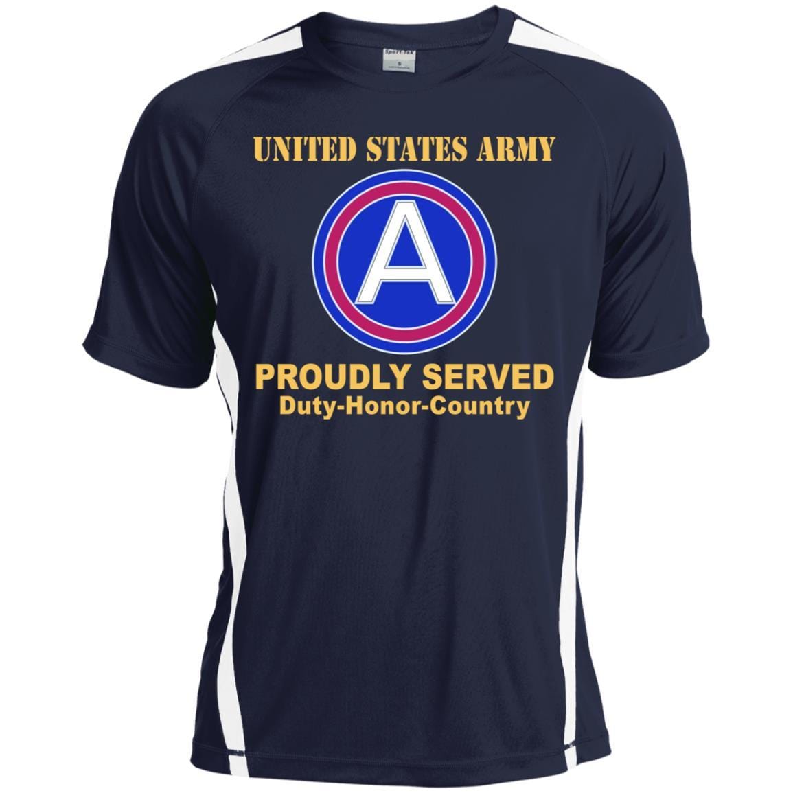 US ARMY CENTRAL CSIB- Proudly Served T-Shirt On Front For Men-TShirt-Army-Veterans Nation