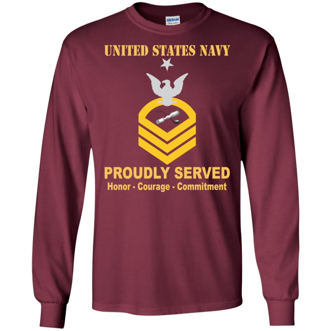 Navy Molder Navy ML E-8 Rating Badges Proudly Served T-Shirt For Men On Front-TShirt-Navy-Veterans Nation