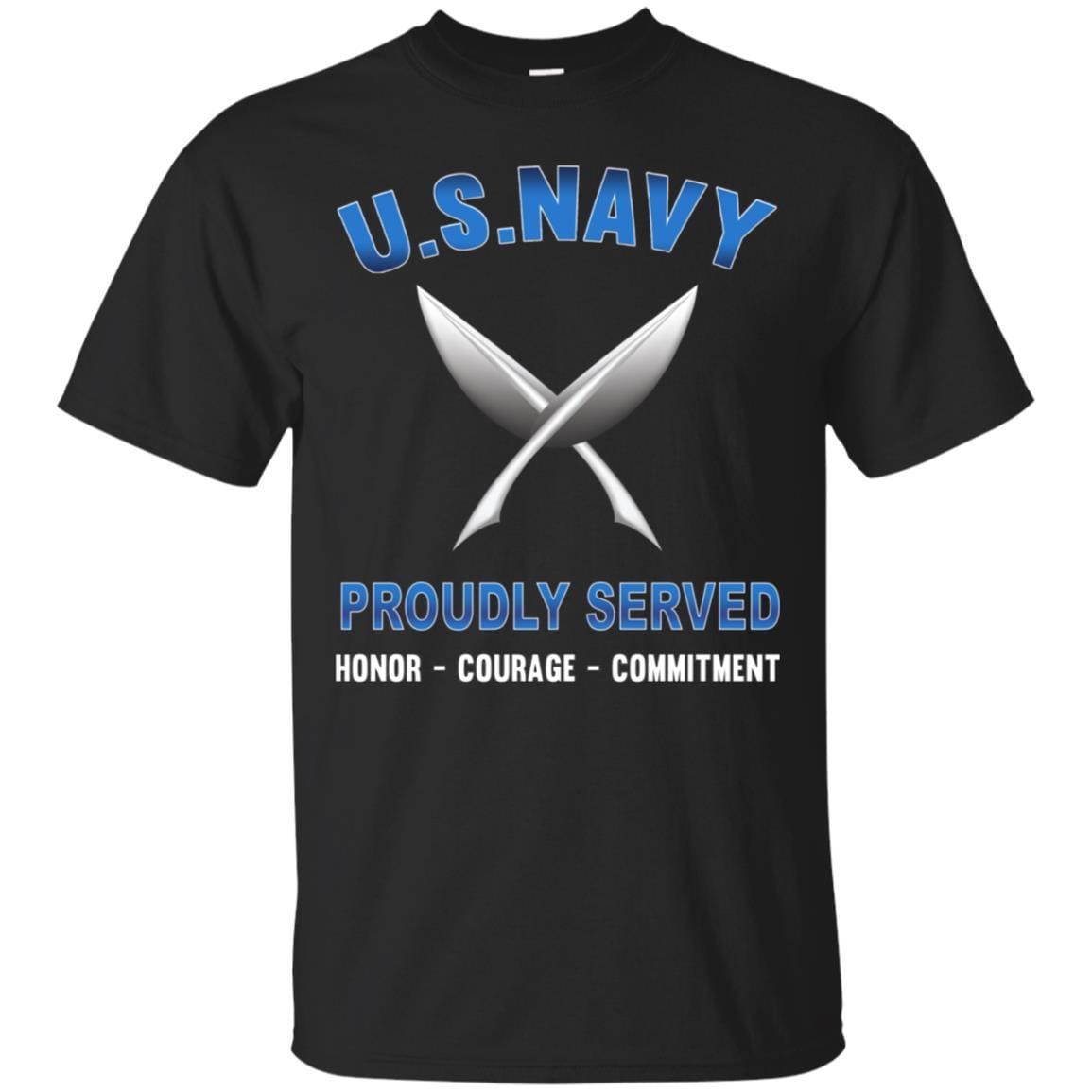 U.S Navy Yeoman Navy YN - Proudly Served T-Shirt For Men On Front-TShirt-Navy-Veterans Nation