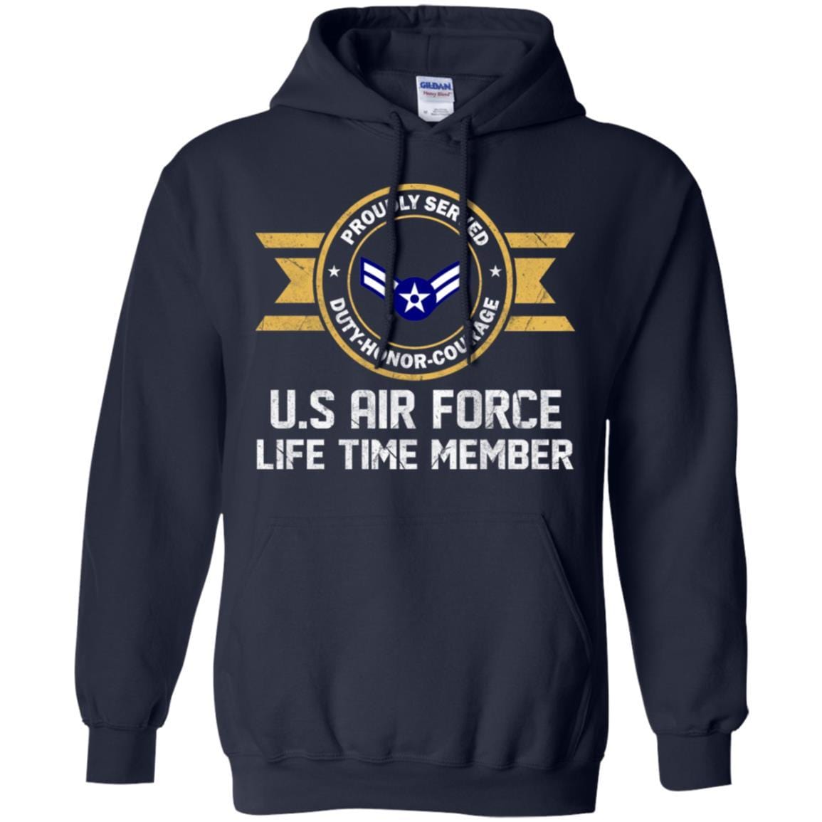 Life time member-US Air Force E-3 Airman First Class A1C E3 Ranks Enlisted Airman AF Rank Men T Shirt On Front-TShirt-USAF-Veterans Nation