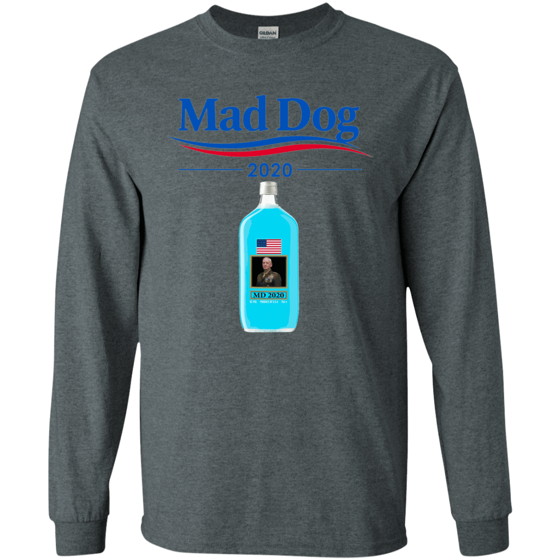 Military T-Shirt "Funny Mad Dog 2020 Blue Men" Front-TShirt-General-Veterans Nation