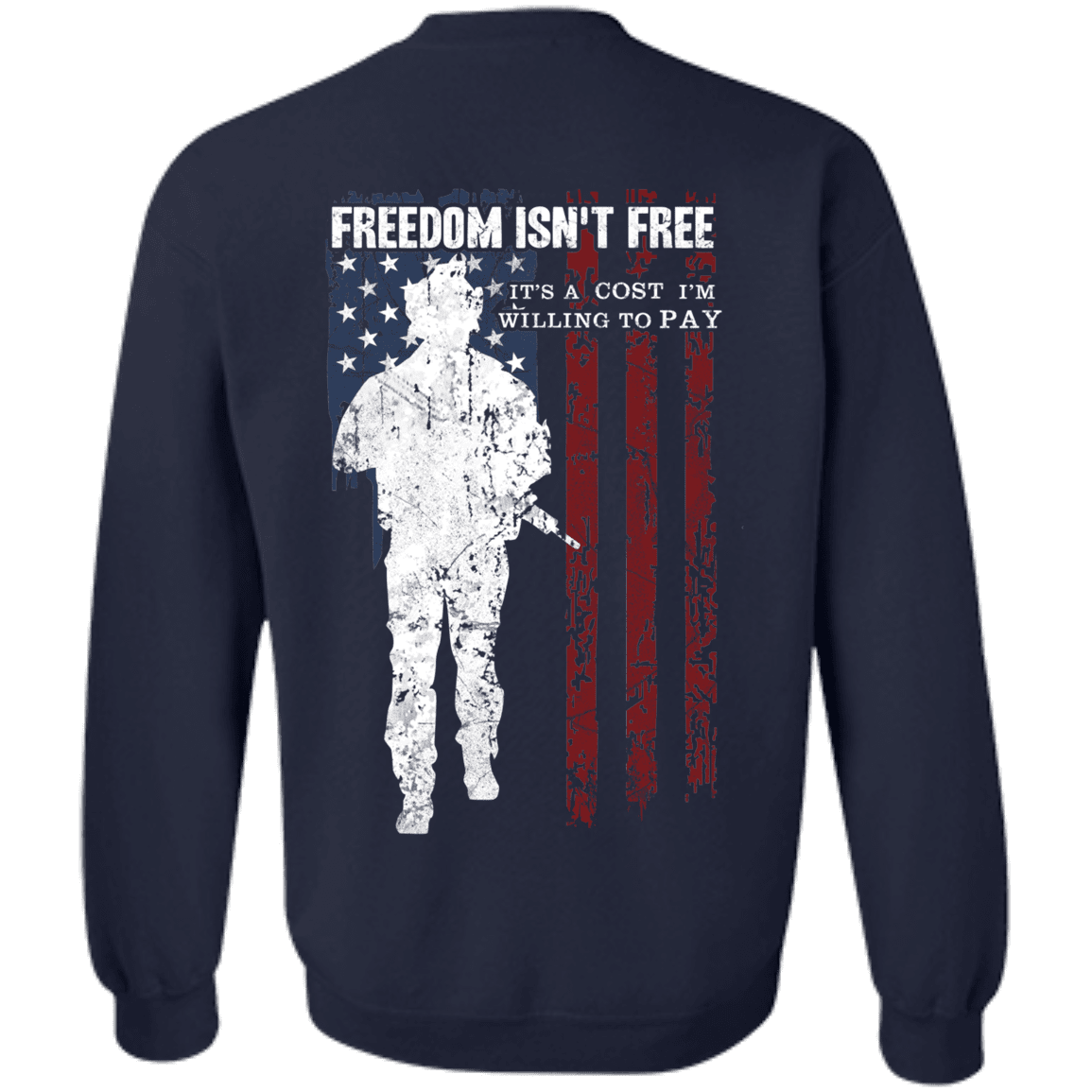 Military T-Shirt "Freedom Is Not Free - Willing to Pay" Men Back-TShirt-General-Veterans Nation