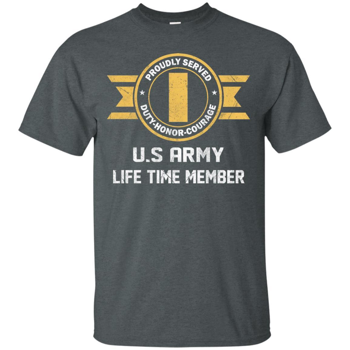 Life Time Member - US Army O-1 Second Lieutenant O1 2LT Commissioned Officer Ranks Men T Shirt On Front-TShirt-Army-Veterans Nation