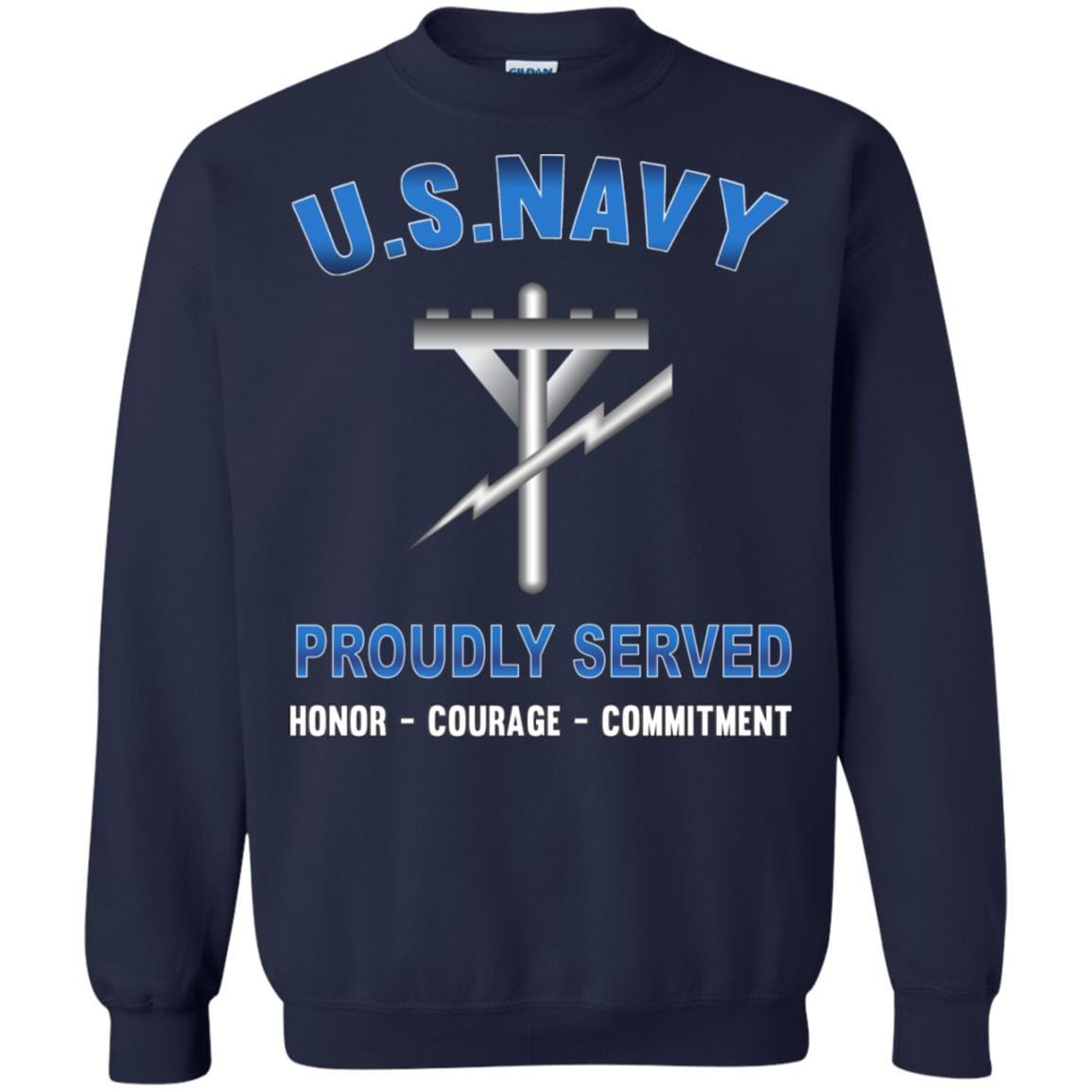 Navy Construction Electrician Navy CE - Proudly Served T-Shirt For Men On Front-TShirt-Navy-Veterans Nation