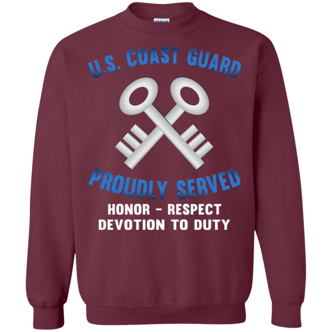 US Coast Guard Storekeeper SK Logo Proudly Served T-Shirt For Men On Front-TShirt-USCG-Veterans Nation
