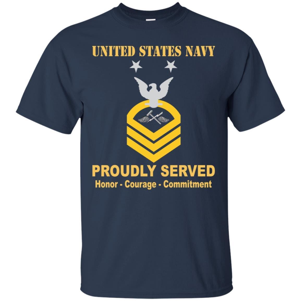 Navy Aviation Support Equipment Tech Navy AS E-9 Rating Badges Proudly Served T-Shirt For Men On Front-TShirt-Navy-Veterans Nation