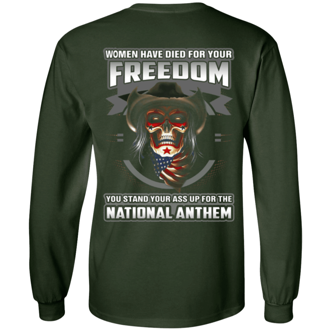 Military T-Shirt "Woman Have Diead For Your Freedom Stand Up For The National Anthem"-TShirt-General-Veterans Nation