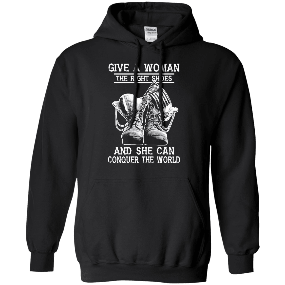 Military T-Shirt "Give a woman the right shoes, and she can conquer the world"-TShirt-General-Veterans Nation