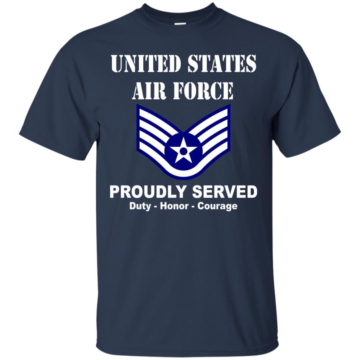 US Air Force E-5 Staff Sergeant SSgt E5 Noncommissioned Officer Ranks Men Front T Shirt For Air Force-TShirt-USAF-Veterans Nation