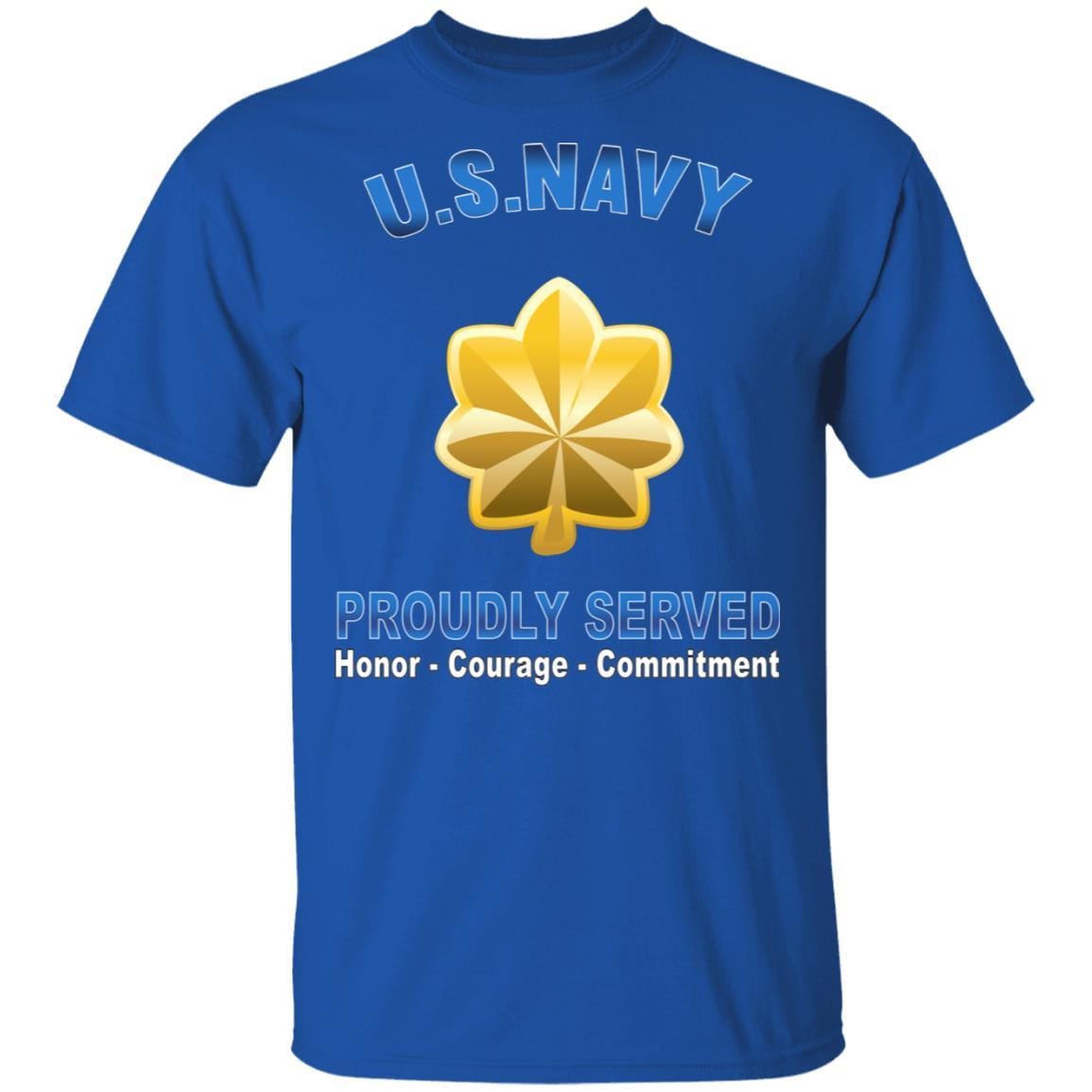 US Navy O-4 Lieutenant Commander O4 LCDR Junior Officer Proudly Served T-Shirt On Front-Apparel-Veterans Nation