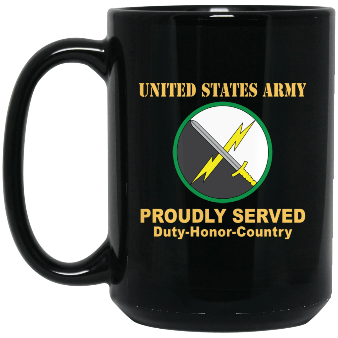 US ARMY 1ST INFORMATION OPERATIONS COMMAND- 11 oz - 15 oz Black Mug-Mug-Army-CSIB-Veterans Nation