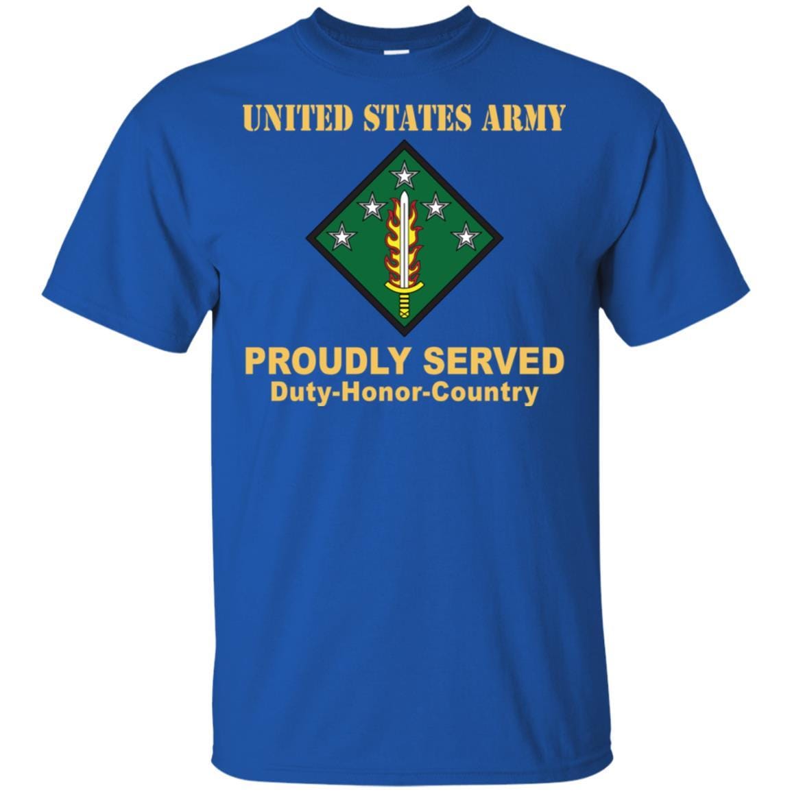 US ARMY 20TH SUPPORT COMMAND (CBRNE)- Proudly Served T-Shirt On Front For Men-TShirt-Army-Veterans Nation