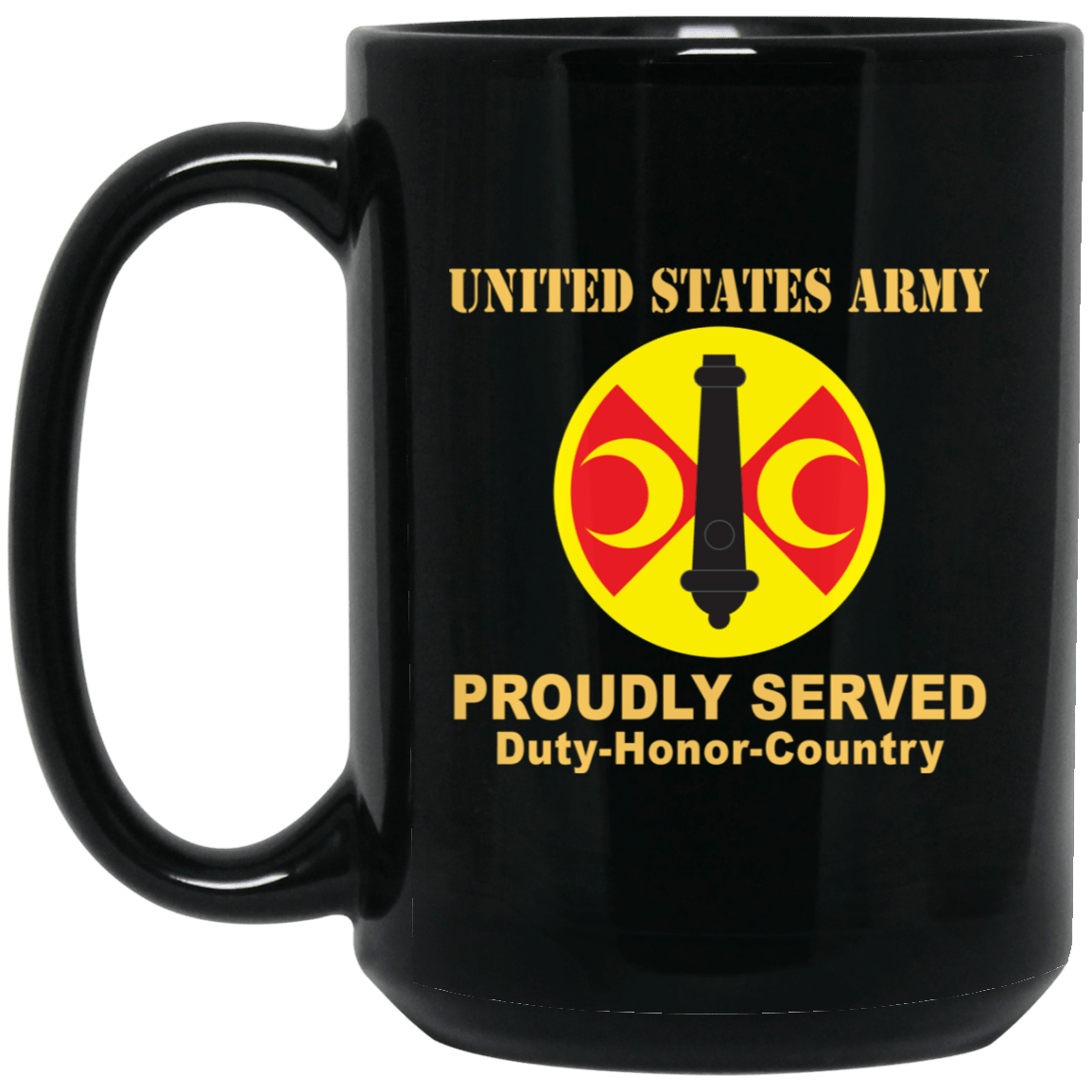 US ARMY 210TH FIRES BRIGADE- 11 oz - 15 oz Black Mug-Mug-Army-CSIB-Veterans Nation