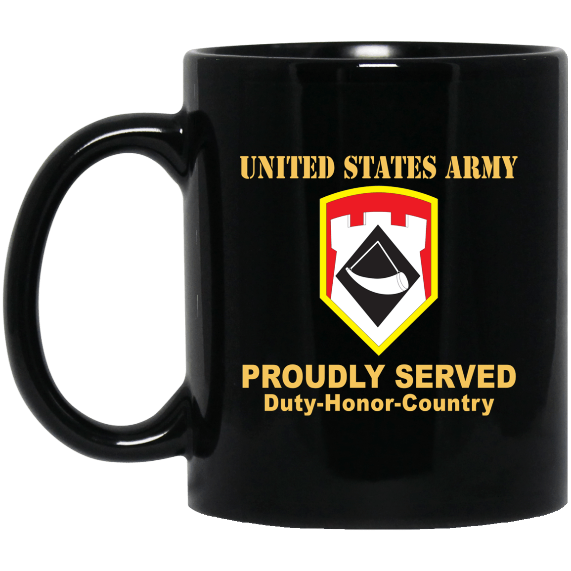 US ARMY 111TH ENGINEER BRIGADE- 11 oz - 15 oz Black Mug-Mug-Army-CSIB-Veterans Nation