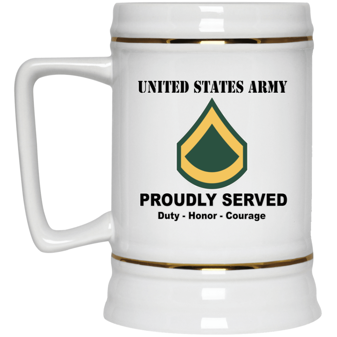 Army E-3 PFC E3 Private First Class Ranks White Coffee Mug - Stainless Travel Mug-Mug-Army-Ranks-Veterans Nation