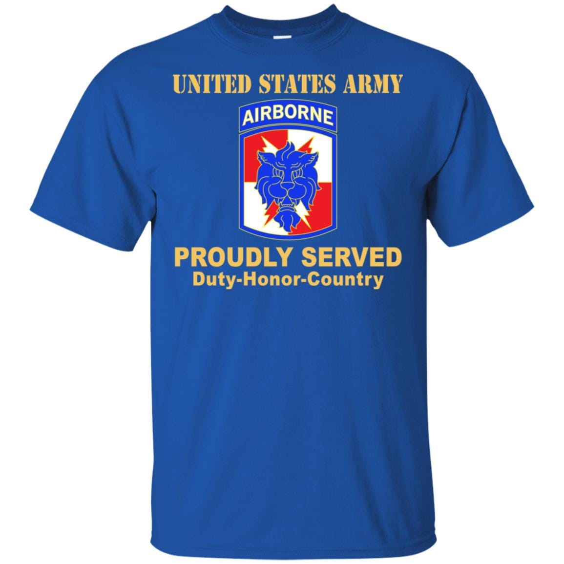 US ARMY 35TH SIGNAL BRIGADE W AIRBORNE TAB- Proudly Served T-Shirt On Front For Men-TShirt-Army-Veterans Nation