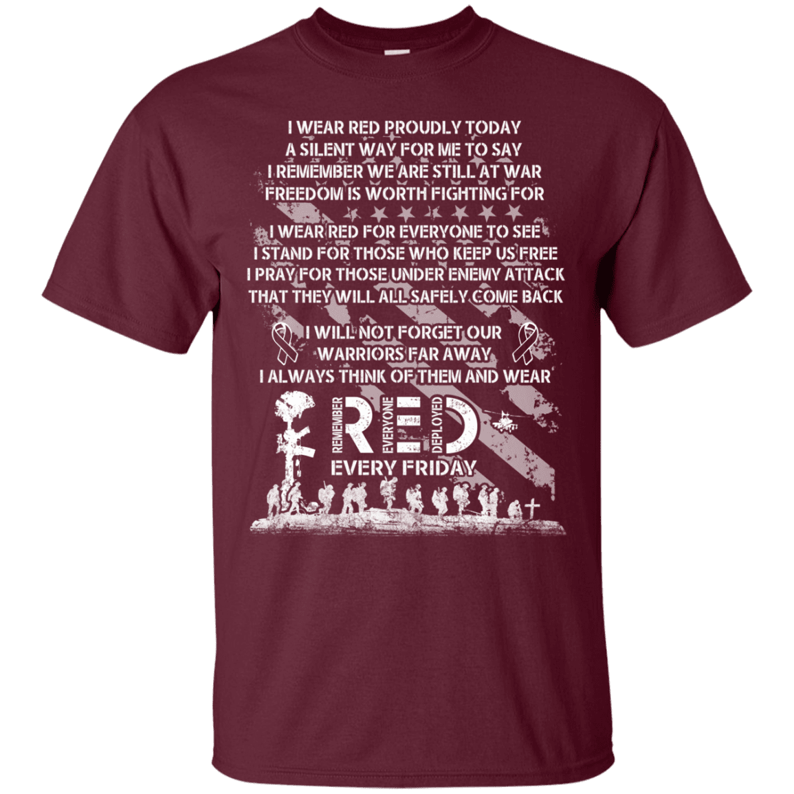 Military T-Shirt "WEAR RED EVERY DAY VETERAN REMEMBER MEMORY DAY"-TShirt-General-Veterans Nation