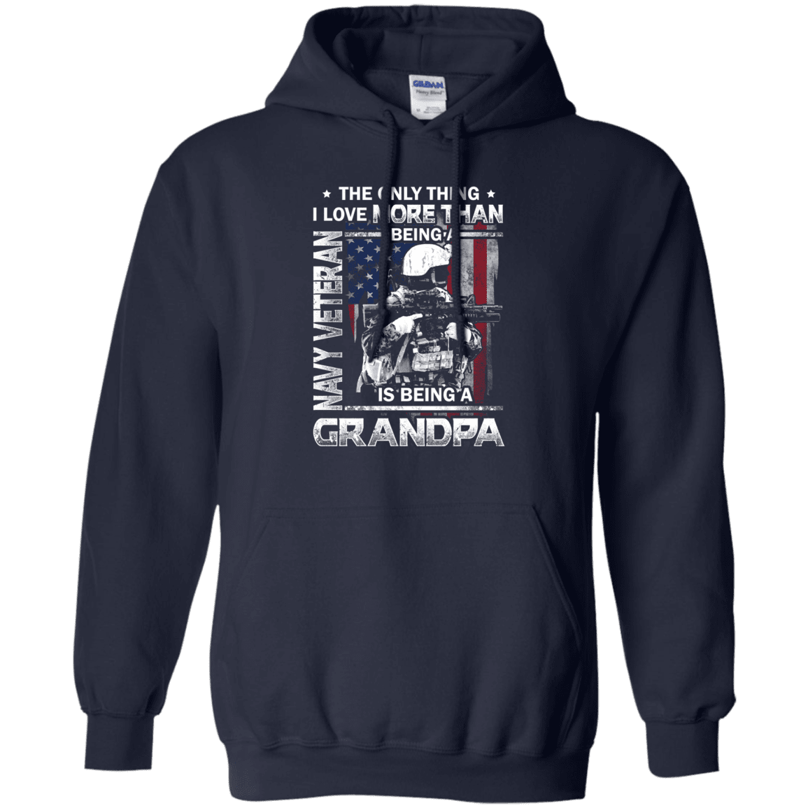 Navy Veteran I love Being A Grandpa Men Front T Shirts-TShirt-Navy-Veterans Nation