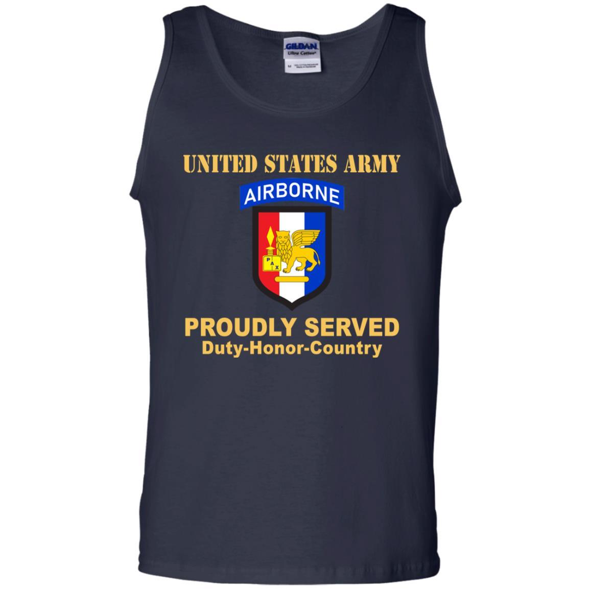 US ARMY SOUTHERN EUROPEAN TASK FORCE WITH AIRBORNE TAB- Proudly Served T-Shirt On Front For Men-TShirt-Army-Veterans Nation