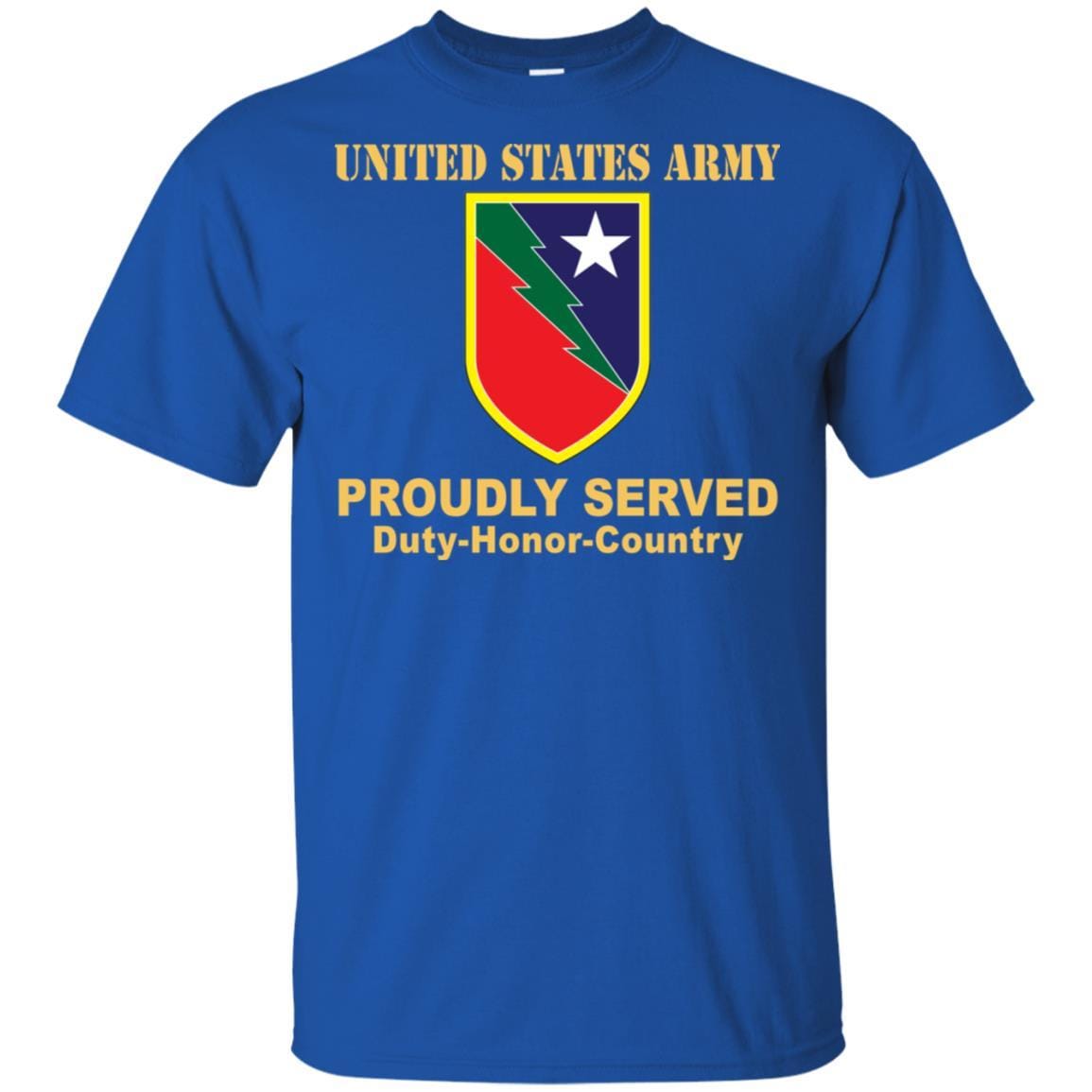 US ARMY 136TH MANEUVER ENHANCEMENT BRIGADE- Proudly Served T-Shirt On Front For Men-TShirt-Army-Veterans Nation