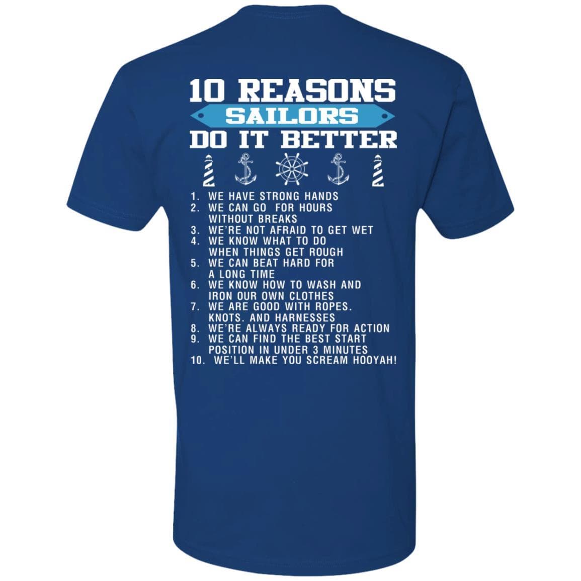 Premium Back T Shirt 10 Reasons Sailor Do It Better - US Navy Next Level-T-Shirts-Veterans Nation