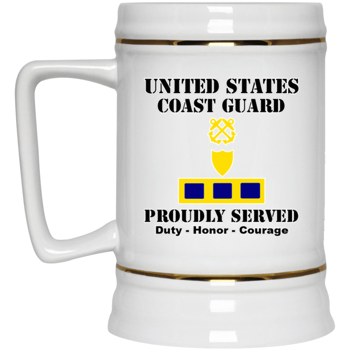 US Coast Guard W-2 Chief Warrant Officer 2 W2 CWO-2 Chief Warrant Officer White Coffee Mug - Stainless Travel Mug-Mug-USCG-Officer-Veterans Nation