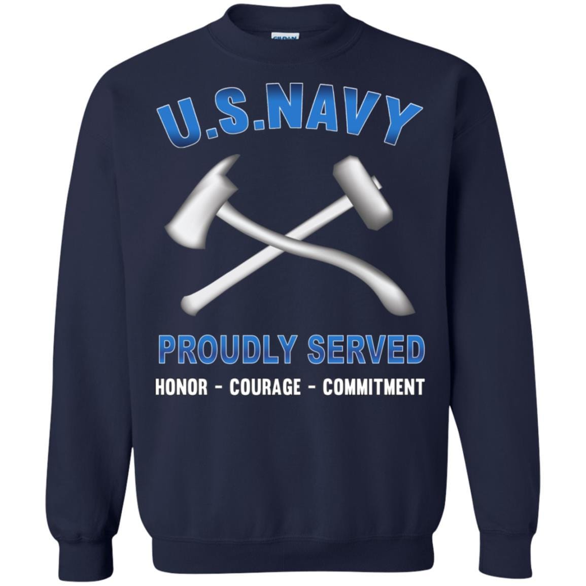 Navy Damage Controlman Navy DC - Proudly Served T-Shirt For Men On Front-TShirt-Navy-Veterans Nation