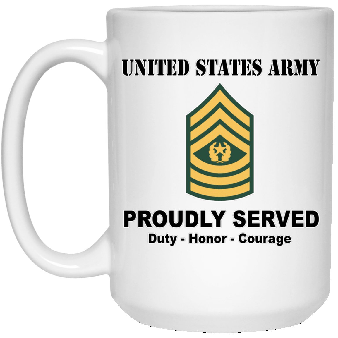 US Army E-9 Command Sergeant Major E9 CSM Noncommissioned Officer Ranks White Coffee Mug - Stainless Travel Mug-Mug-Army-Ranks-Veterans Nation