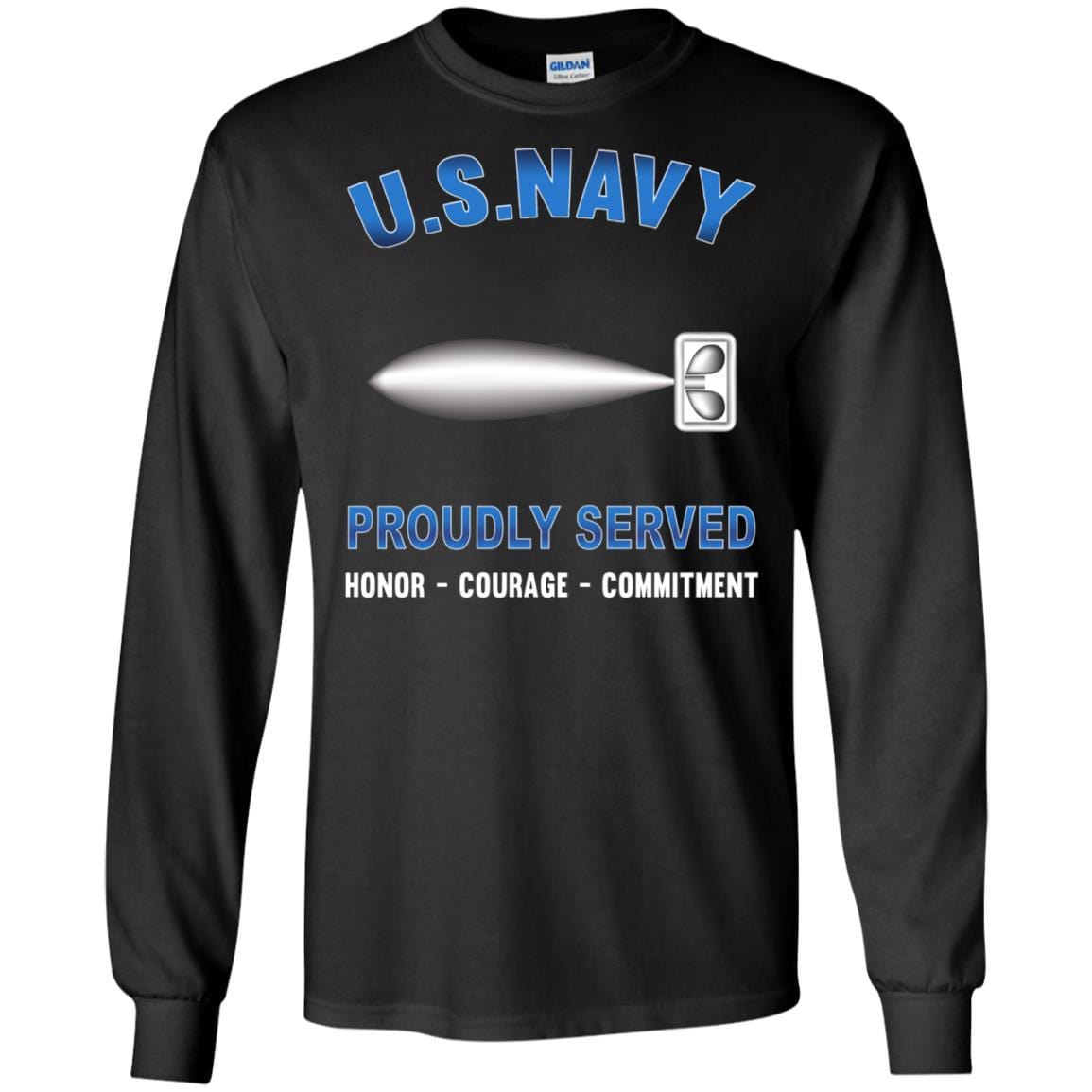 U.S Navy Torpedoman's mate Navy TM - Proudly Served T-Shirt For Men On Front-TShirt-Navy-Veterans Nation