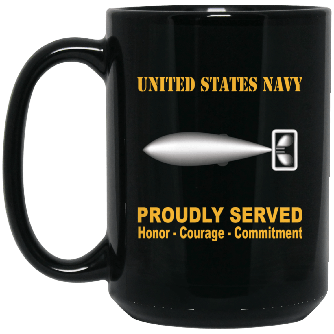 U.S Navy Torpedoman's mate Navy TM Proudly Served Black Mug 11 oz - 15 oz-Mug-Navy-Rate-Veterans Nation