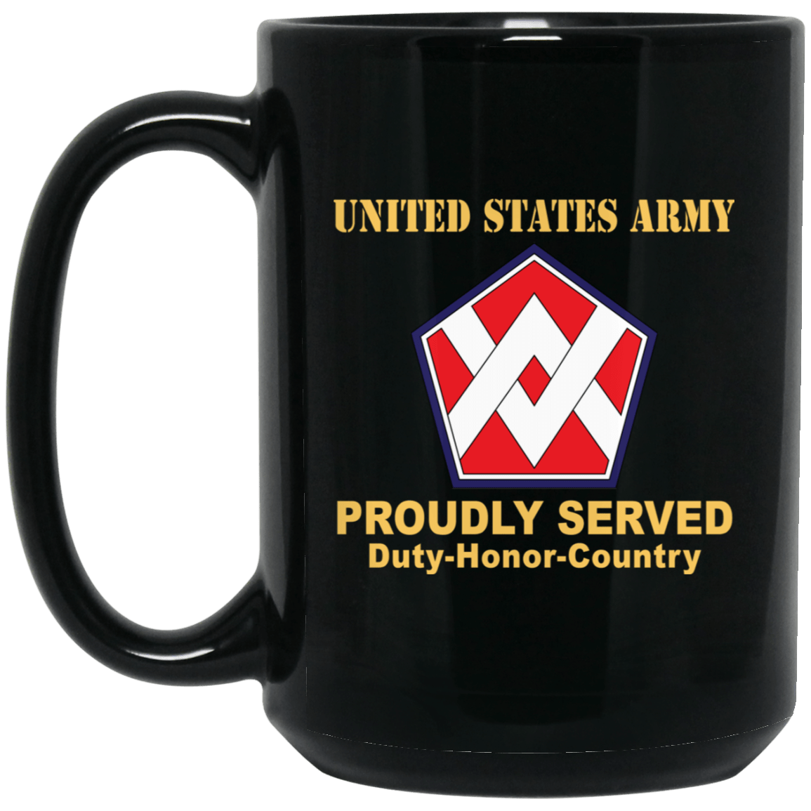 US ARMY 55TH SUSTAINMENT BRIGADE CSIB - 11 oz - 15 oz Black Mug-Mug-Army-CSIB-Veterans Nation