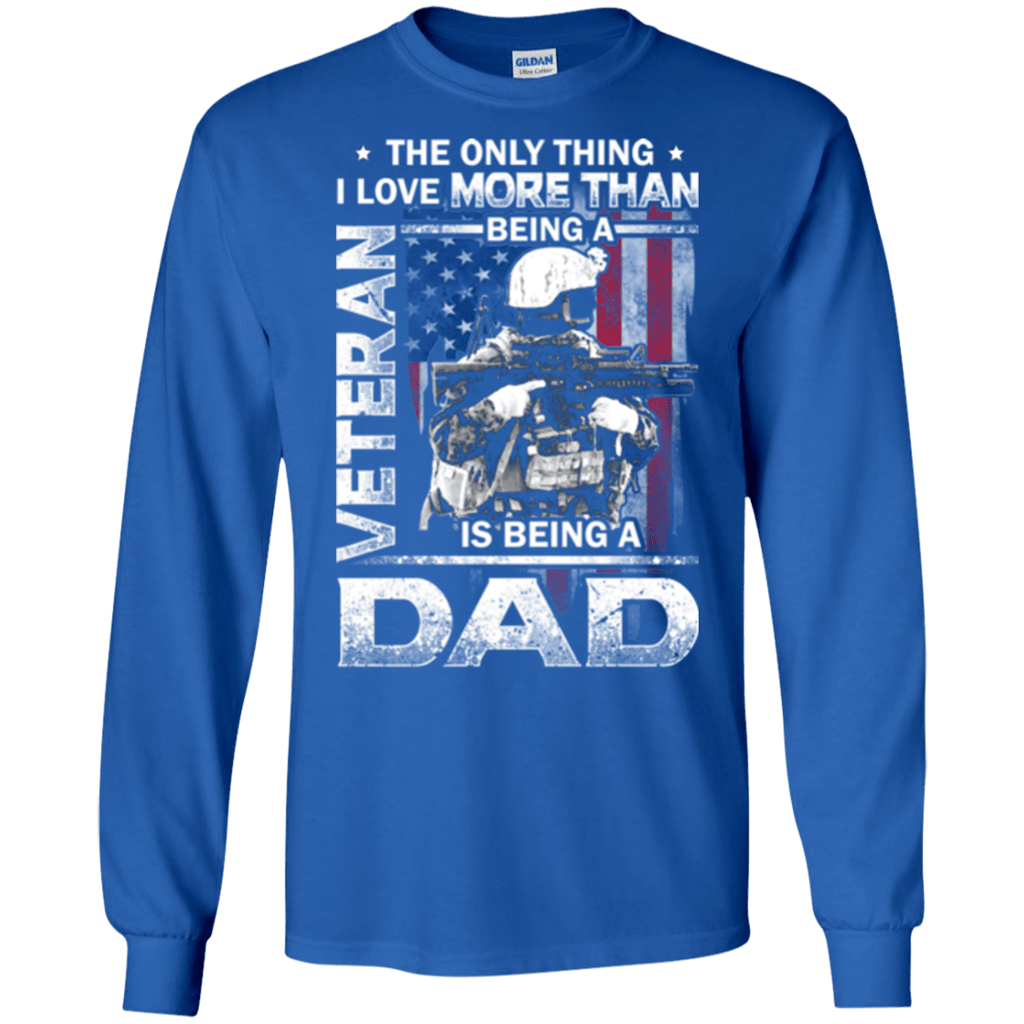 Military T-Shirt "Father's Day - I Love Being A Dad Veteran - Men" Front-TShirt-General-Veterans Nation