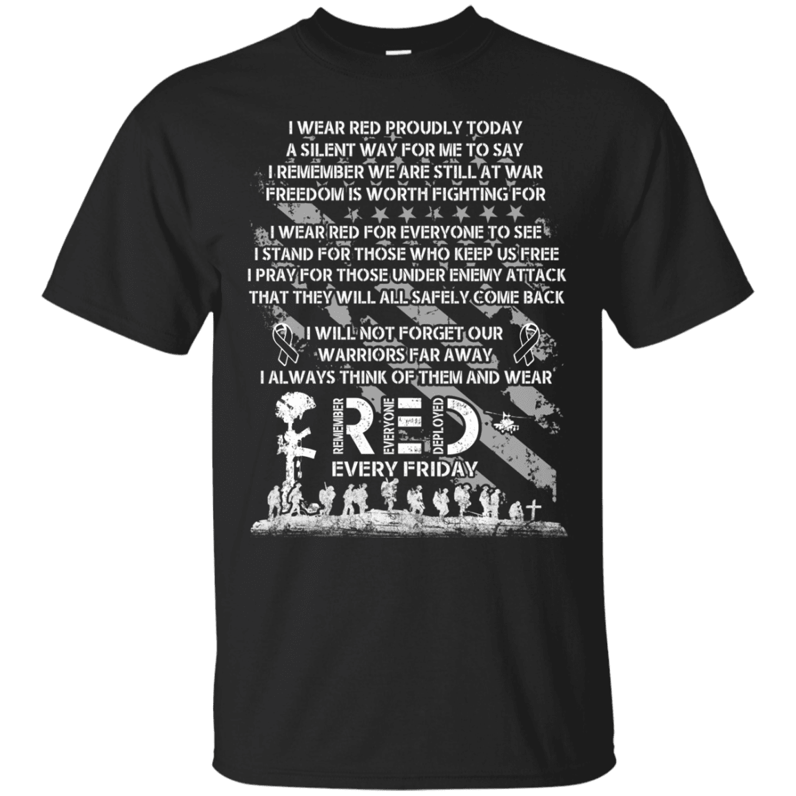 Military T-Shirt "WEAR RED EVERY DAY VETERAN REMEMBER MEMORY DAY"-TShirt-General-Veterans Nation