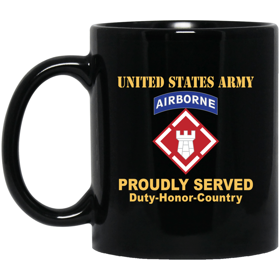 US ARMY 20TH ENGINEER BRIGADE- 11 oz - 15 oz Black Mug-Mug-Army-CSIB-Veterans Nation
