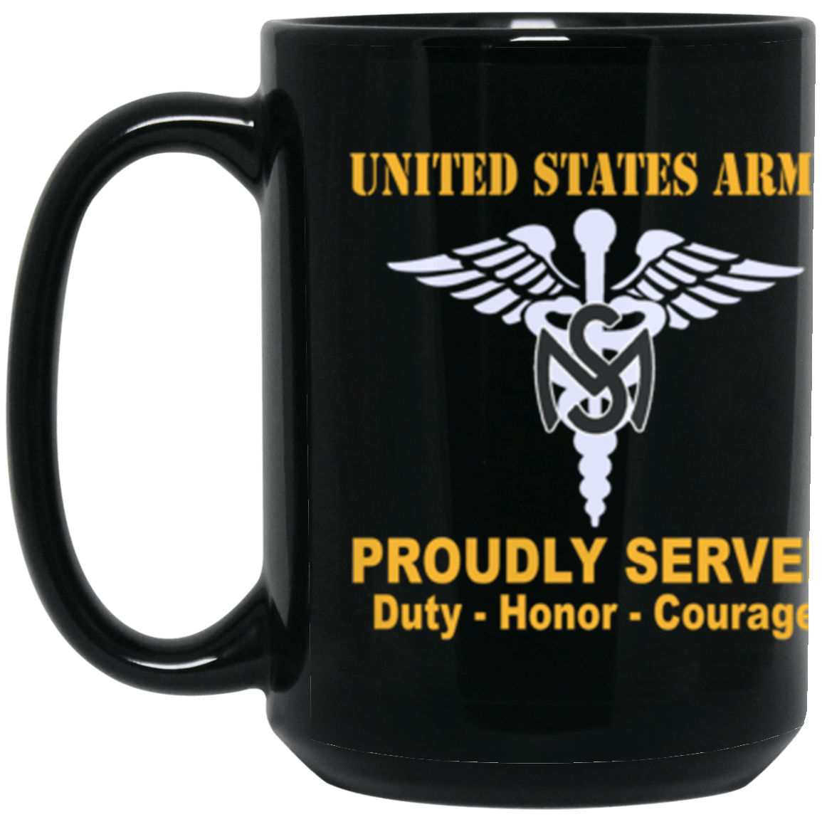 US Army Medical Service Corps 15 oz. Black Mug-Drinkware-Veterans Nation