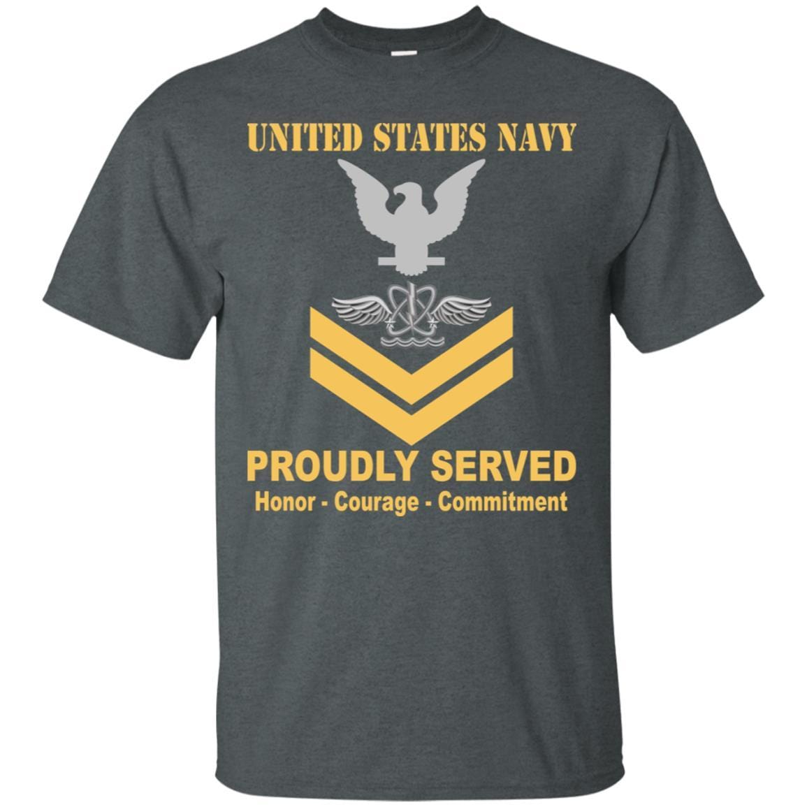 U.S Navy Naval aircrewman Navy AW E-5 Rating Badges Proudly Served T-Shirt For Men On Front-TShirt-Navy-Veterans Nation