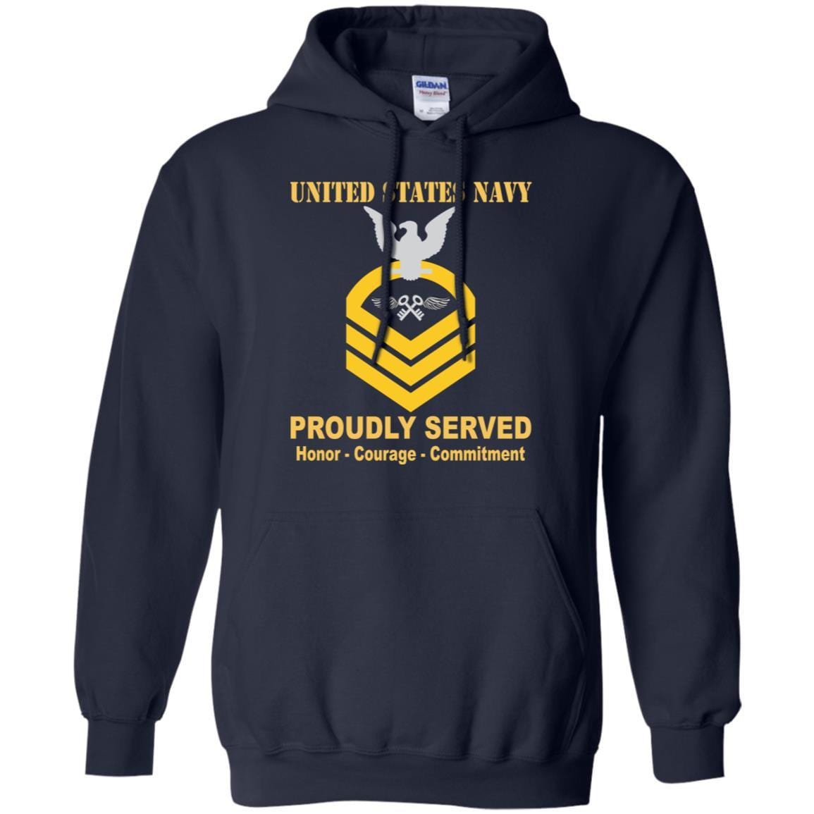 Navy Aviation Storekeeper Navy AK E-7 Rating Badges Proudly Served T-Shirt For Men On Front-TShirt-Navy-Veterans Nation