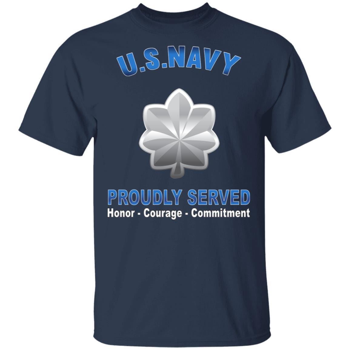 US Navy O-5 Commander O5 CDR Senior Officer Proudly Served T-Shirt On Front-Apparel-Veterans Nation