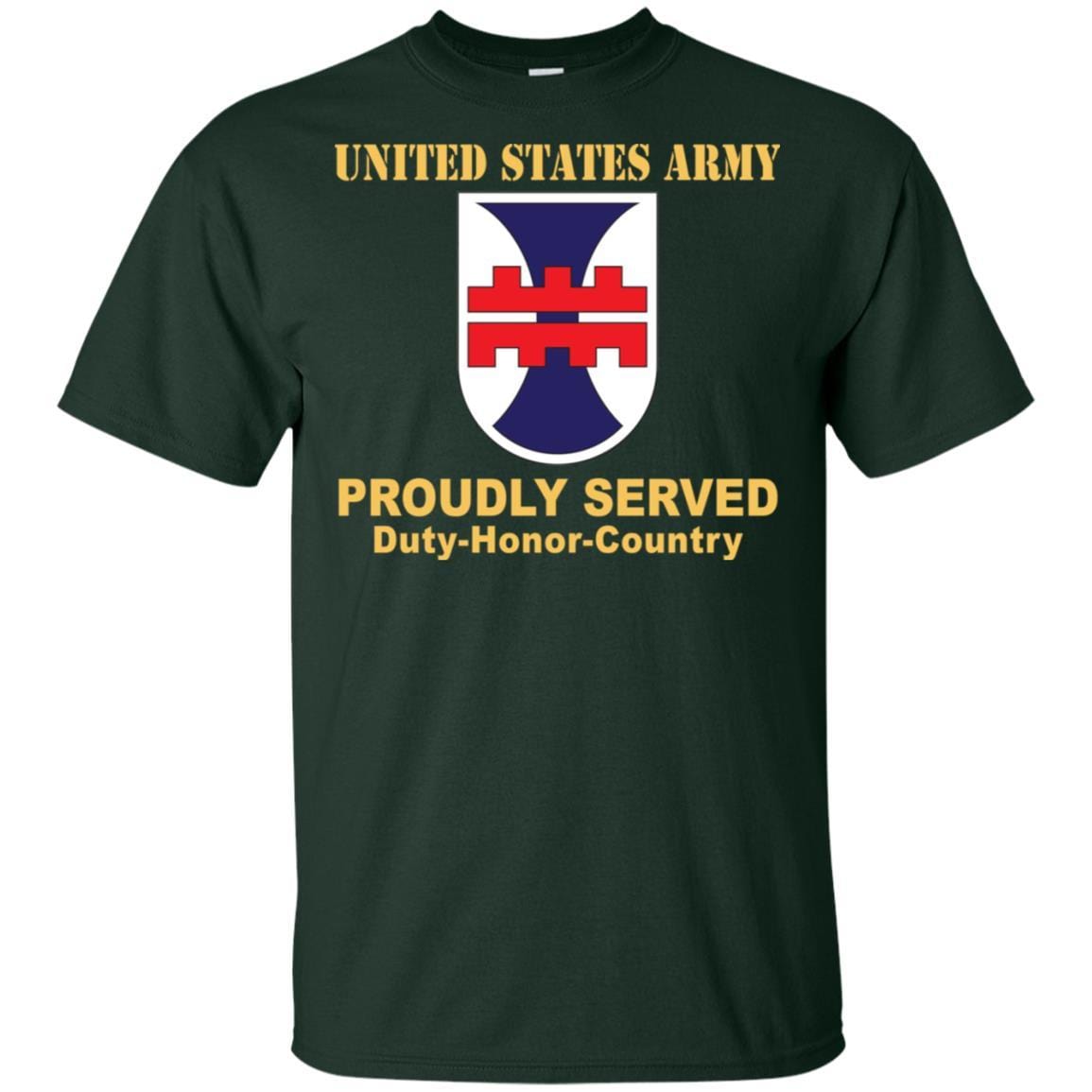 US ARMY 412TH ENGINEER COMMAND- Proudly Served T-Shirt On Front For Men-TShirt-Army-Veterans Nation