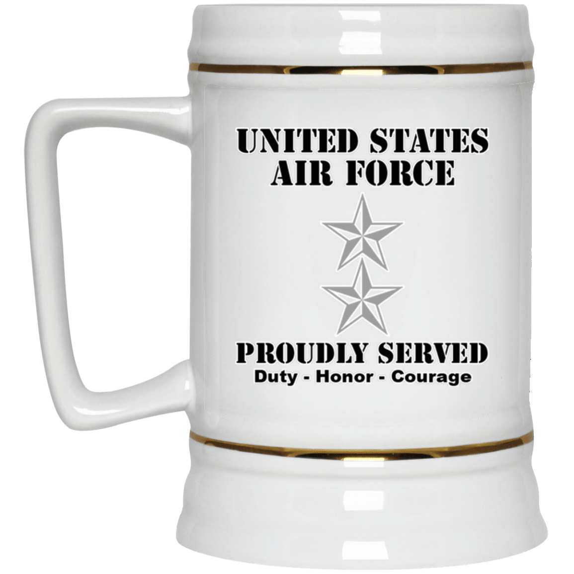 US Air Force O-8 Major General Maj G O8 General Officer Ranks White Coffee Mug - Stainless Travel Mug-Mug-USAF-Ranks-Veterans Nation