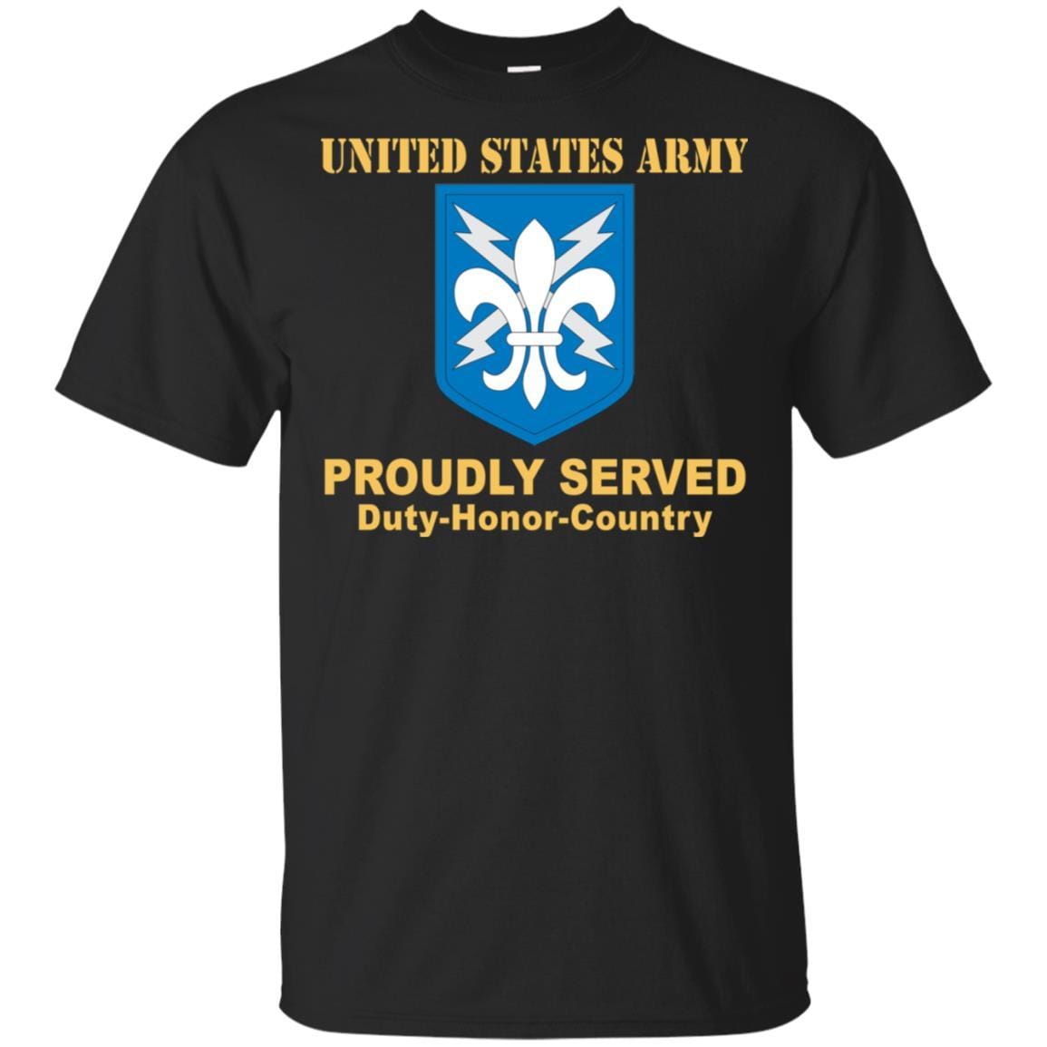 US ARMY 205TH MILITARY INTELLIGENCE BRIGADE- Proudly Served T-Shirt On Front For Men-TShirt-Army-Veterans Nation