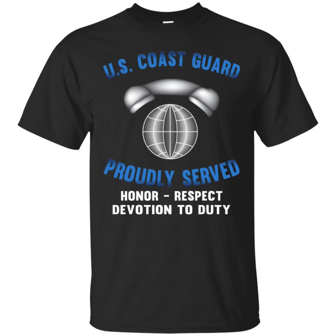 US Coast Guard Information Systems Technician IT Logo Proudly Served T-Shirt For Men On Front-TShirt-USCG-Veterans Nation