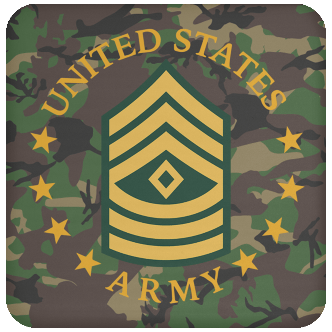 US Army E-8 First Sergeant E8 1SG Noncommissioned Officer Coaster-Coaster-Army-Ranks-Veterans Nation